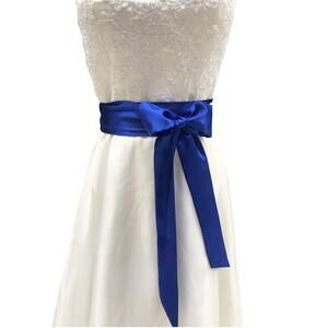 1547 Satin Sash Belt For Bridal Wedding Bridesmaid Dress 2'' Wide Double